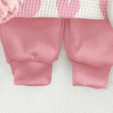 Baby Toddler Waffle Pink Heart Sweatshirt Set