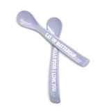 Spoon Set - Hello Food Eat Up - Colour: Lavendar