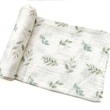 Green Leaves Bamboo Muslin Swaddle Blanket