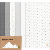 KeaBabies 6-Pack Shea Burp Cloths (Neutrals)