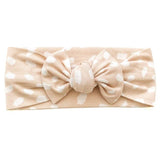 Sand and White Spotted Bow Headband