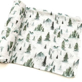 Forest Green Bamboo Muslin Swaddle Blanket