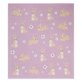 100% Cotton Knit Baby Blanket - Purple Bunny