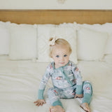 Christmas Print Bamboo Zippy Romper - Santa Bamboo Pajamas